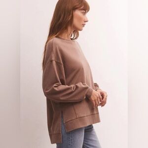 Z SUPPLY | Modern Weekender Tan Crewneck Oversized Sweater